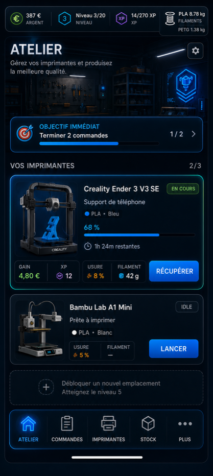 Aperçu de Print Inc. sur smartphone